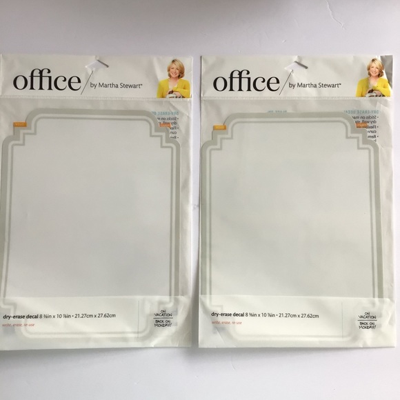 MARTHA STEWART OFFICE DRY ERASE DECALS NWT SET OF TWO - Picture 3 of 11